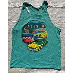 Men's XL Tank Shirt Cruisin' American Style 1950s Burger Joint 1950s MCM Style
